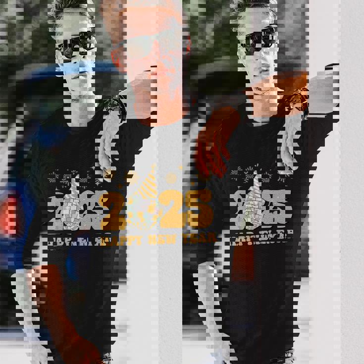 ハッピーニューイヤー 2025 家族 お揃い 花火 新年会 長袖Tシャツ 彼への贈り物