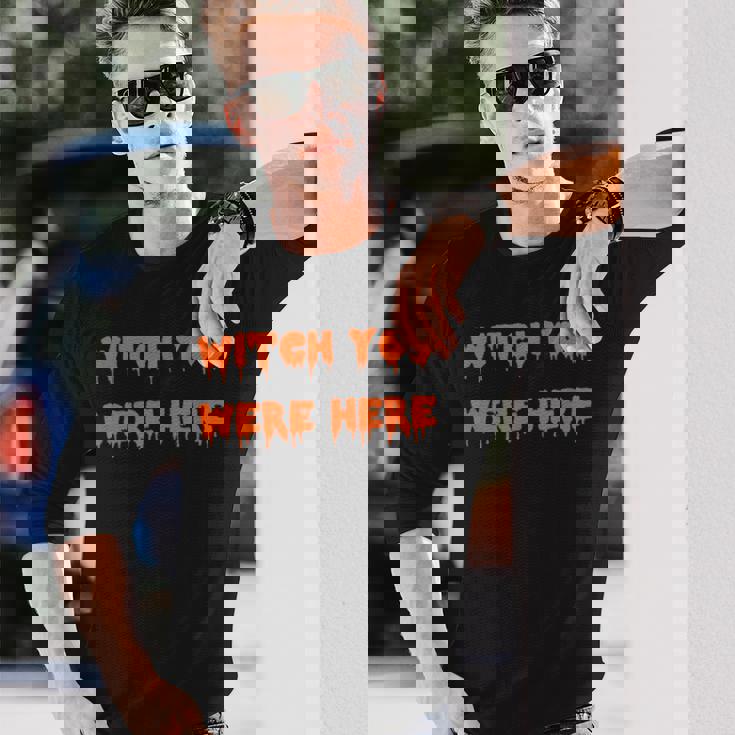 ハッピーハロウィン魔女 You Were Here 不気味なコスチューム 長袖Tシャツ 彼への贈り物