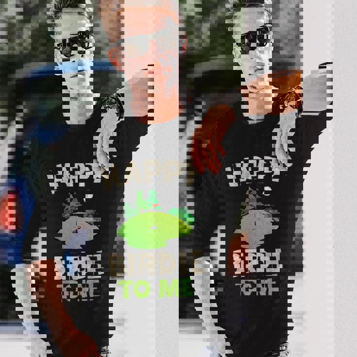 ハッピーバーディー ゴルフ 面白い ホール 文字入り メンズ おもしろ 面白い 服 オリジナル おもしろグッズ 文字 長袖Tシャツ 彼への贈り物