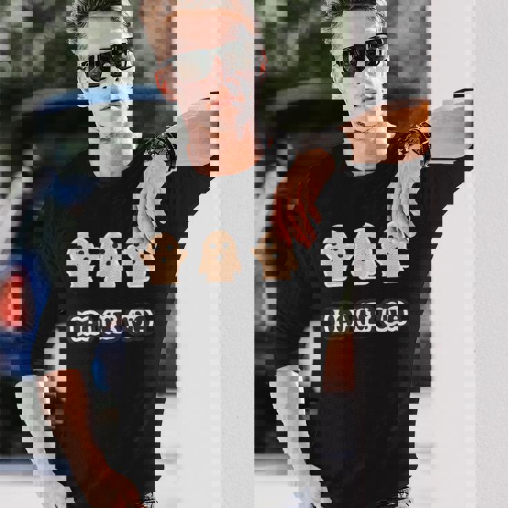 ハニボー《3 スリー》かわいい ハニワ 小さな 埴輪 歴史土器 イラスト キャラクター 長袖Tシャツ 彼への贈り物