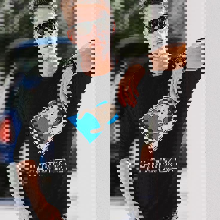 ハニワ くん 埴輪『古墳のベッド』【ゆるフレンズ】歴史土器 キャラクター かわいい イラスト 長袖Tシャツ 彼への贈り物