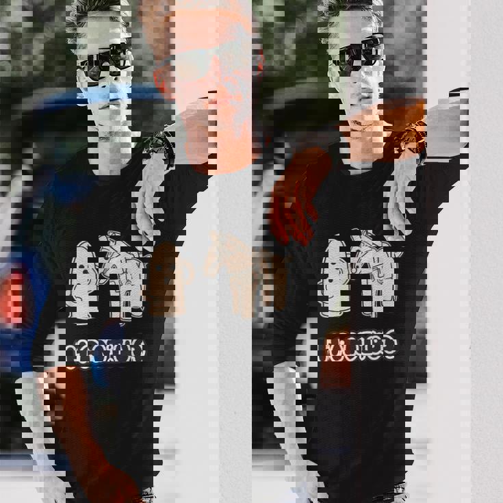 ハニワ くん と 馬 埴輪【ゆるフレンズ】歴史土器 キャラクター かわいい イラスト 長袖Tシャツ 彼への贈り物