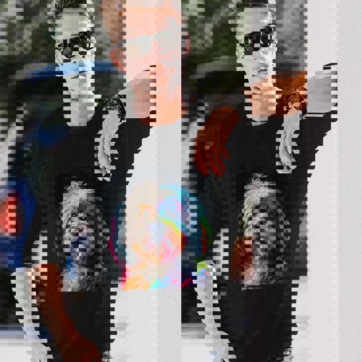 ハバニーズのアートワークを使用したハバニーズドッグオーナーデザイン。 長袖Tシャツ 彼への贈り物