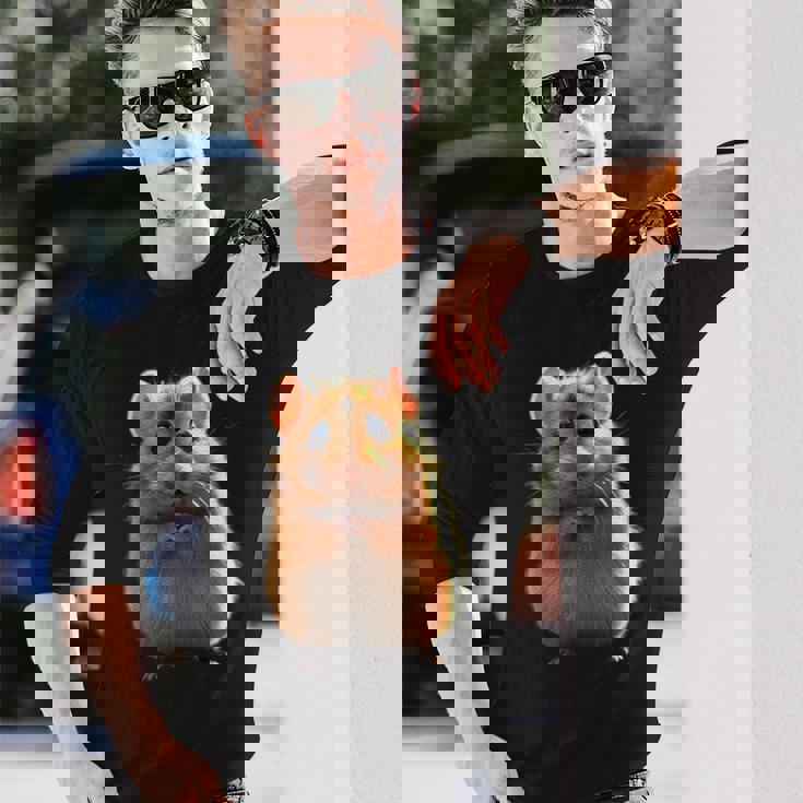 ハムスター げっ歯類 ゴールデンハムスター フィールドハムスター 小型ハムスター 長袖Tシャツ 彼への贈り物