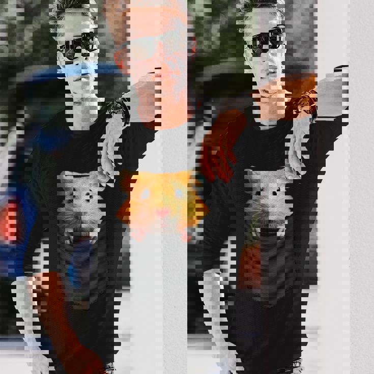 ハムスター 面白いtシャツ ポケット かわいい メンズ 子供 おもしろ 服 雑貨 グッズ ネタ ゆるキャラ 長袖Tシャツ 彼への贈り物