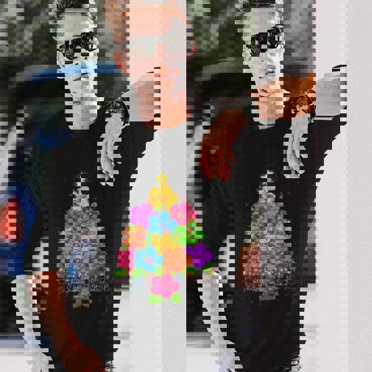 ハワイアン クリスマス ハイビスカス フラワー ツリー ハワイ トロピカル 長袖Tシャツ 彼への贈り物