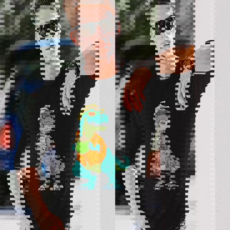 ハワイアン 恐竜 シャツ サマーレックス トロピカル バケーション アロハシャツ 長袖Tシャツ 彼への贈り物