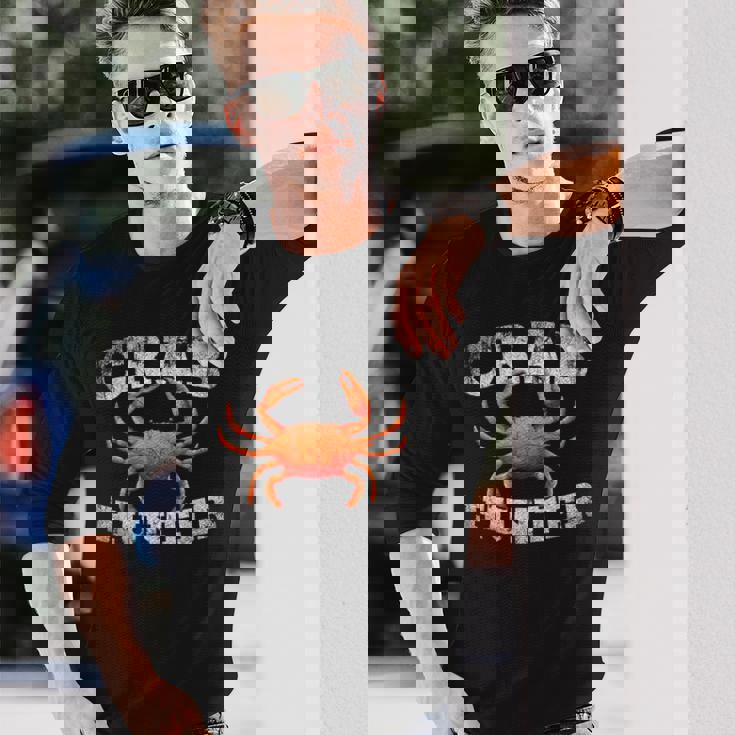 ハンティング メンズ ボーイズ キッズ カニ 長袖Tシャツ 彼への贈り物