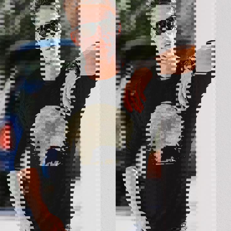 ハンティングtシャツ メンズ 猪ギフト ハンティング メンズ 長袖Tシャツ 彼への贈り物