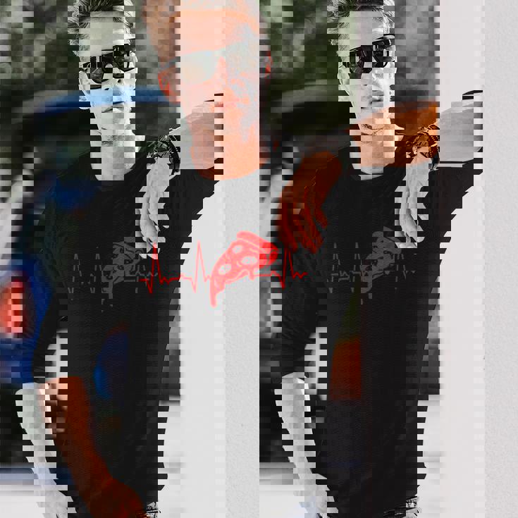 ハートビートピザ 長袖Tシャツ 彼への贈り物