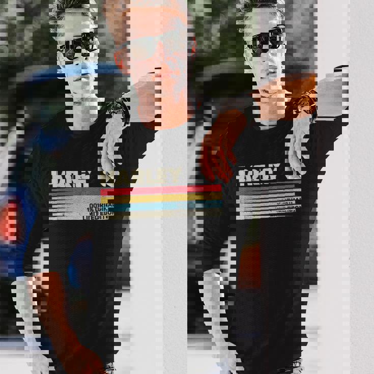 ハーレー 名前入り レトロ ヴィンテージ 70年代 80年代 90年代 誕生日 長袖Tシャツ 彼への贈り物