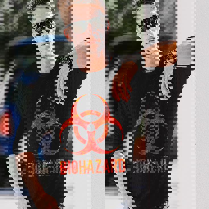 バイオハザード アンティーク調 生物学 科学教師 ロックスター ギフト 長袖Tシャツ 彼への贈り物