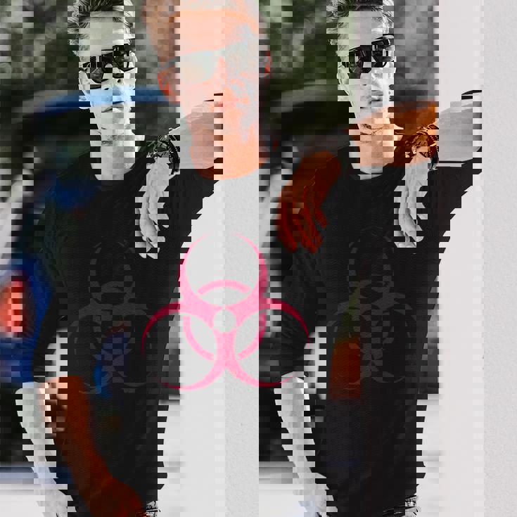 バイオハザードシンボル 生物学的ハザード警告標識 長袖Tシャツ 彼への贈り物