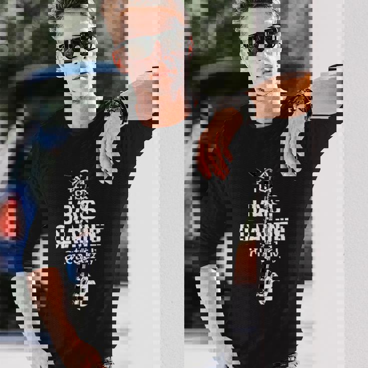 バスクラリネット奏者のためのクラリネットユーモア 面白いバスクラリネット Bass Clarinet 長袖Tシャツ 彼への贈り物