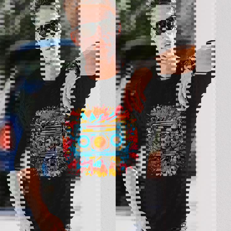 バスケットボール選手 アーバン グラフィック ノベルティ ビンテージアート 長袖Tシャツ 彼への贈り物