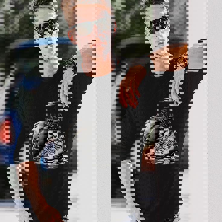 バスケットボール選手の夢 スニーカー ボール スラムダンク 長袖Tシャツ 彼への贈り物