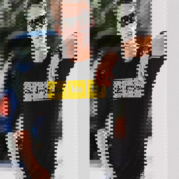 バナナおかしい化学元素周期表食品科学 長袖Tシャツ 彼への贈り物