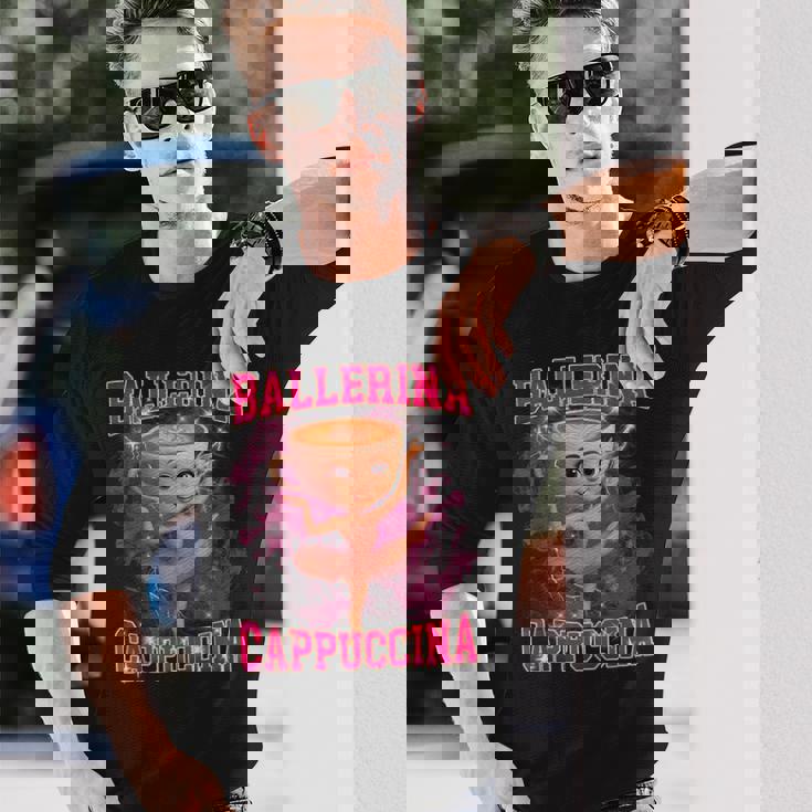 バレリーナ カプチーナ イタリアーナ ブレイン 長袖Tシャツ 彼への贈り物