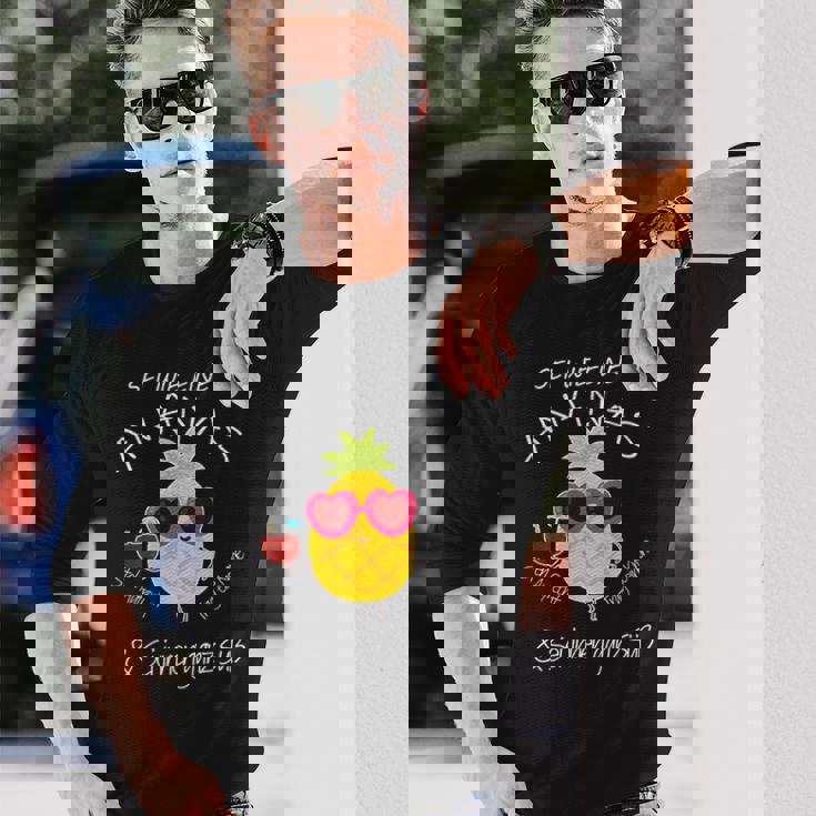 パイナップル サングラス アロハ ビーチ ハワイアン ハワイ 長袖Tシャツ 彼への贈り物