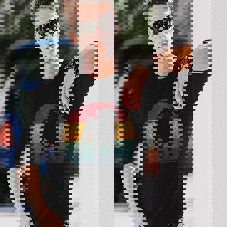 パグ犬 ヴィンテージ アンティーク調 レトロスタイル メンズ レディース ギフト 長袖Tシャツ 彼への贈り物