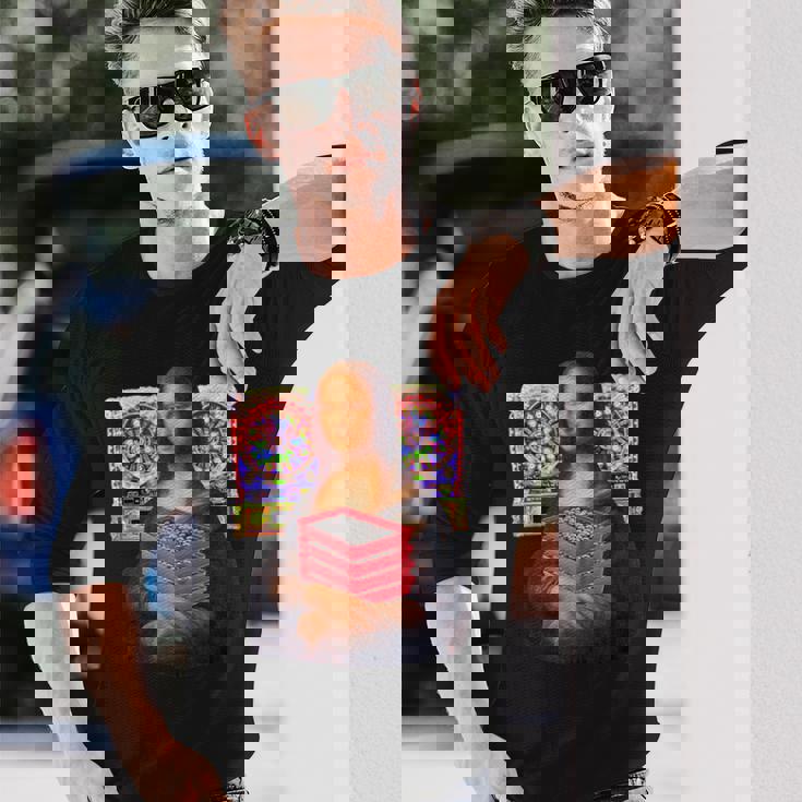 パチンカス 面白いtシャツ モナリザ パチンコ ギャンブル メンズ おもしろ 服 おもしろグッズ ネタ ウケ狙い 長袖Tシャツ 彼への贈り物