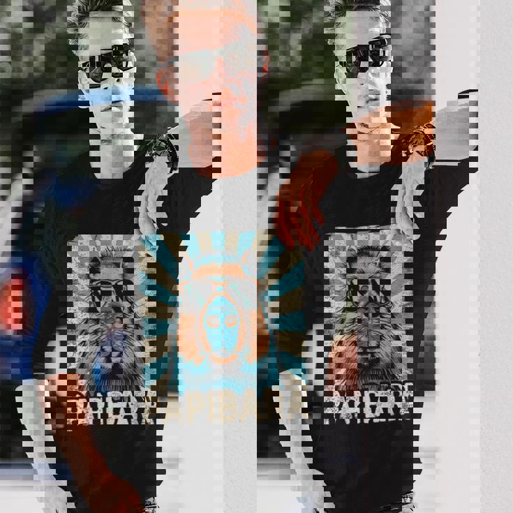 パピバラ おもしろカピバラ 最高のお父さん 父の日 カピバラ 長袖Tシャツ 彼への贈り物