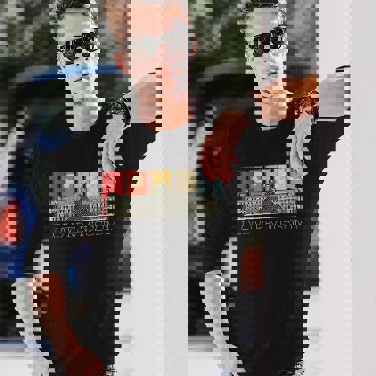 パリのルーブル美術館 フランス観光 長袖Tシャツ 彼への贈り物