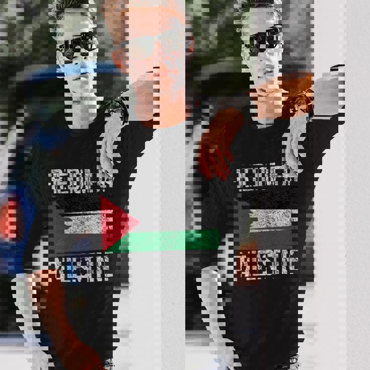 パレスチナの自由旗フリーパレスチナガザパレスチナ人 長袖Tシャツ 彼への贈り物