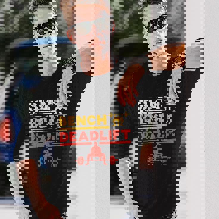 パワーリフティング、スクワット、ベンチ、デッドリフト、ウェイトリフティングtシャツ 長袖Tシャツ 彼への贈り物