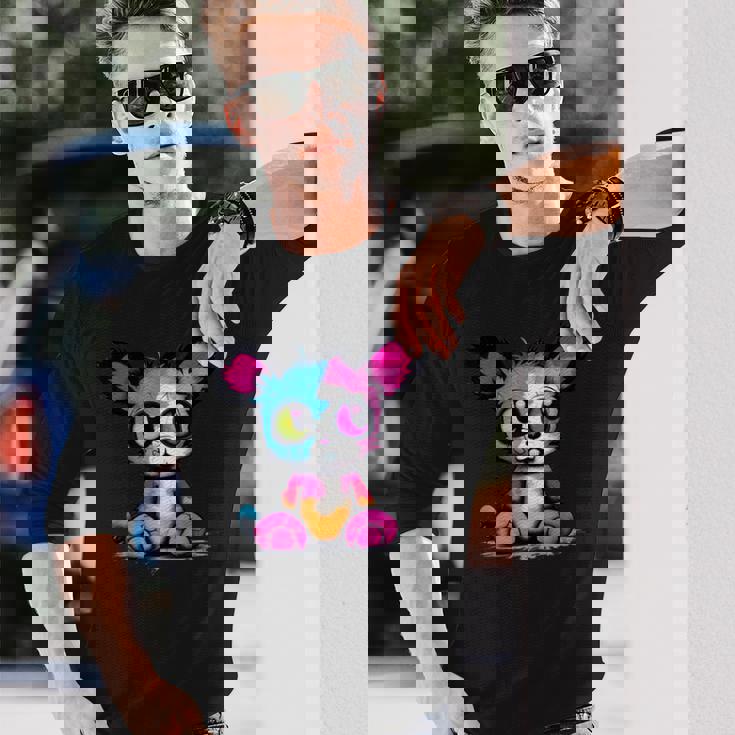 パンク モンスター 都会のぬいぐるみ くま 不気味でかわいい 怖い 長袖Tシャツ 彼への贈り物