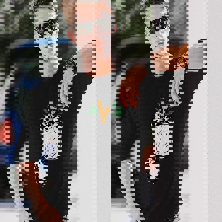 パンダのポケットに入ったパンダ 長袖Tシャツ 彼への贈り物