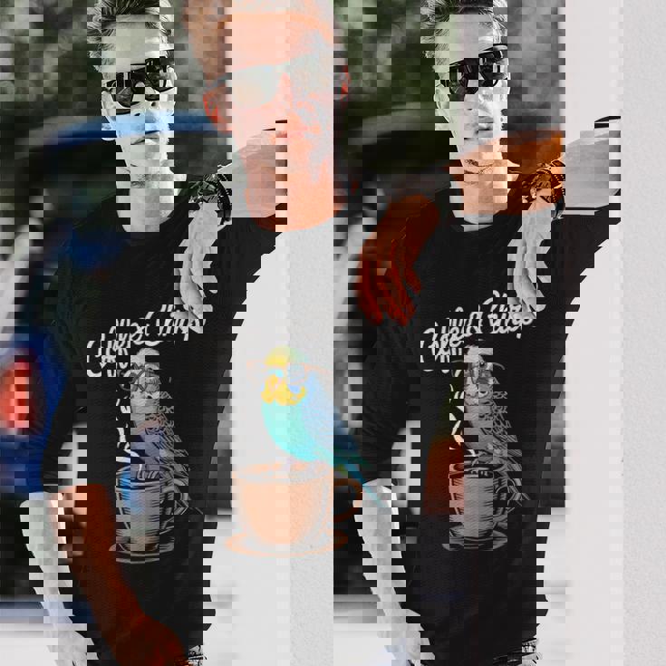 ヒップスター セキセイインコ コーヒー セキセイインコ 長袖Tシャツ 彼への贈り物