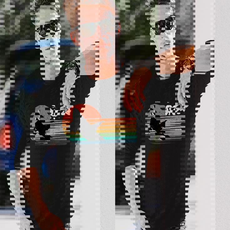 ビンテージ シャチ デザイン レトロ 美的 海 恋人 海 イルカ 長袖Tシャツ 彼への贈り物