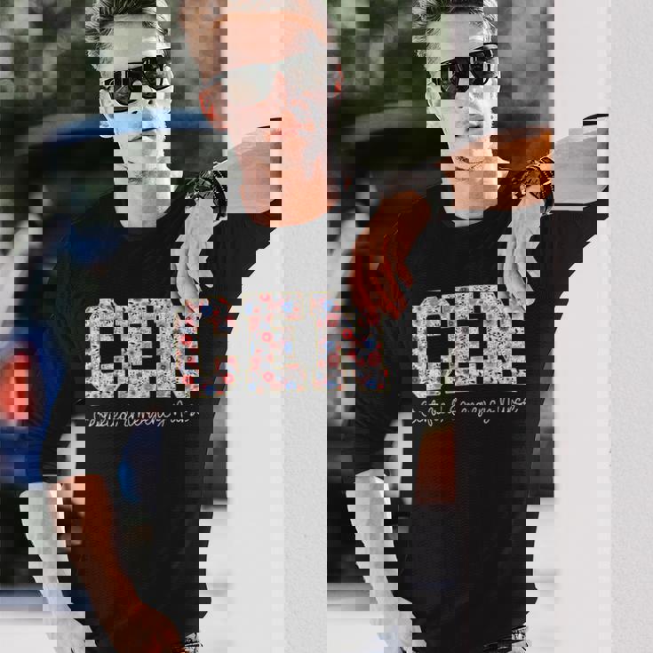 ビンテージcen認定緊急看護師ワイルドフラワーer医師 長袖Tシャツ 彼への贈り物