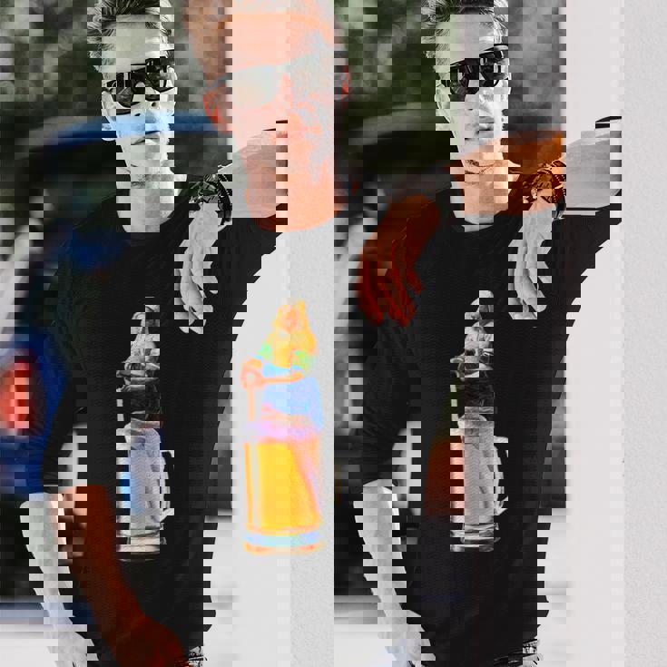 ビール 酒 面白いtシャツ フェルメール 飲み おもしろ 飲み会 のんべえ メンズ ネタ 服 アート グッズ 長袖Tシャツ 彼への贈り物