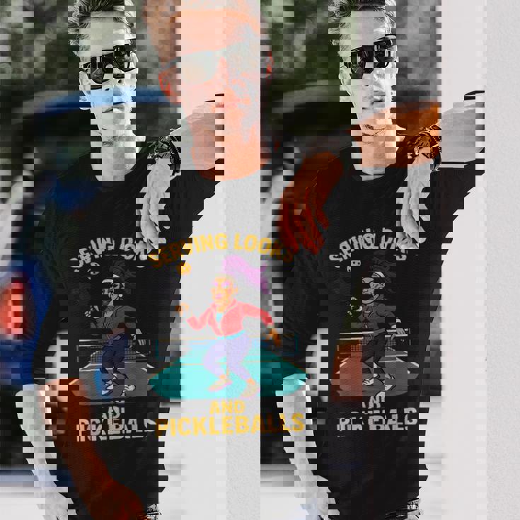 ピックルボールドラッグコート歌姫デザイン。 長袖Tシャツ 彼への贈り物
