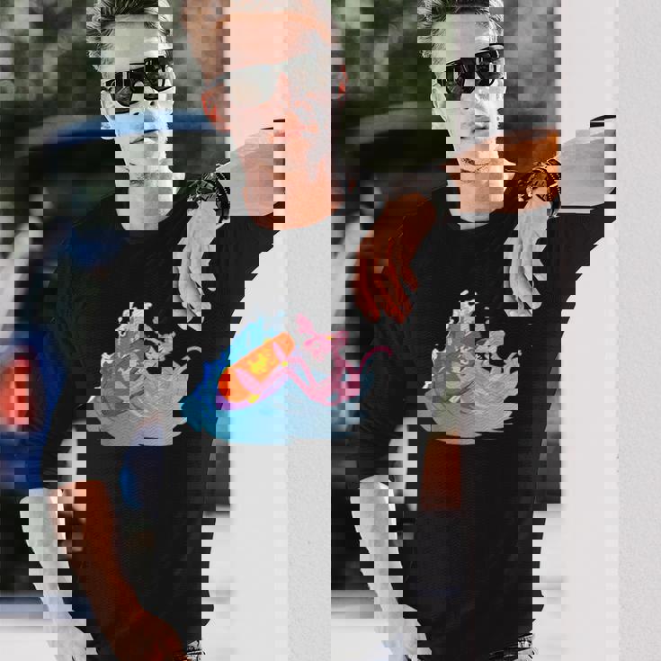 ピンクパンサー ビーチサーフィン 夏休み 長袖Tシャツ 彼への贈り物