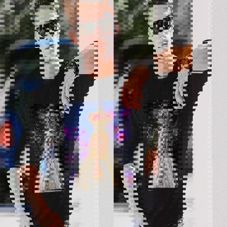 ファティマの聖母、聖母マリア、聖母、聖マリア 長袖Tシャツ 彼への贈り物