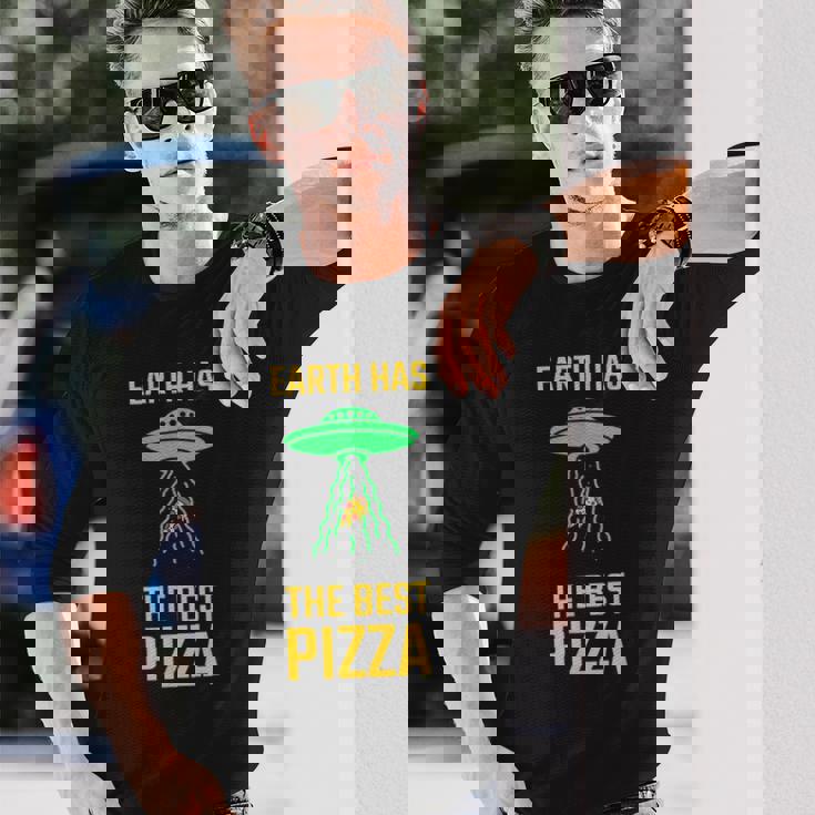 ファニー Ufoピザスペース 宇宙人 地球外生物 長袖Tシャツ 彼への贈り物