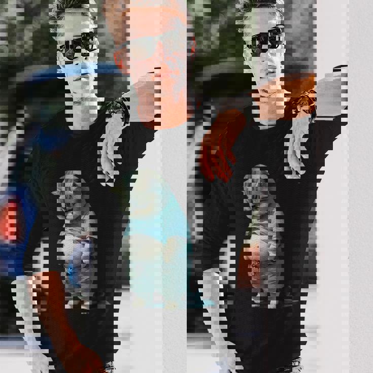 ファニー ファット キャット 子猫 アート デザイン 猫 飼い主 ペット愛好家 ギフト 長袖Tシャツ 彼への贈り物