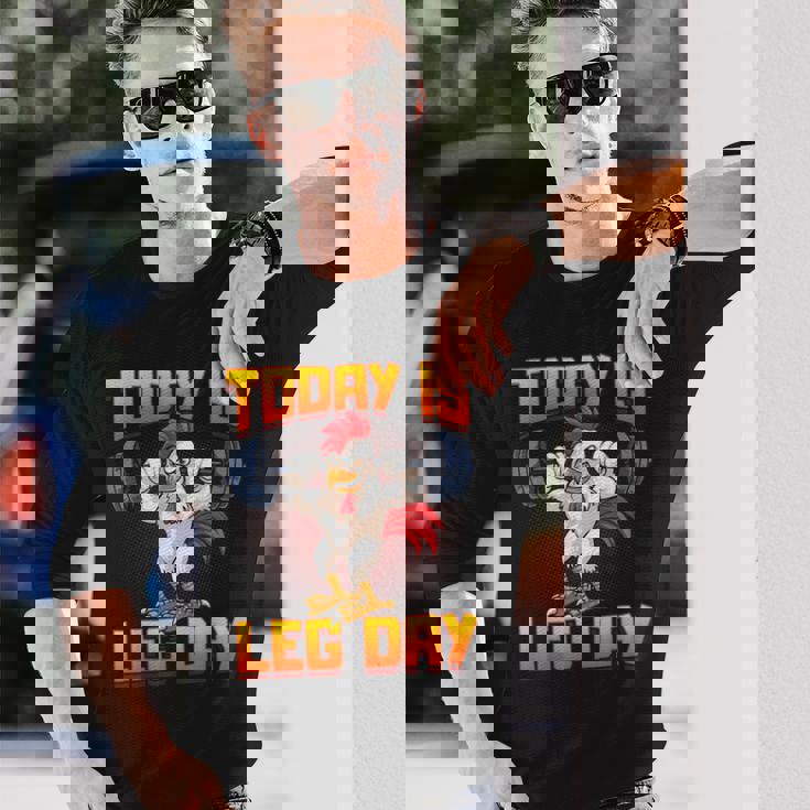 ファニーレッグデイチキンレッグスクワットジム 長袖Tシャツ 彼への贈り物