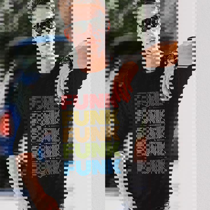 ファンキー70年代80年代レトロオールドスクールファンク 長袖Tシャツ 彼への贈り物