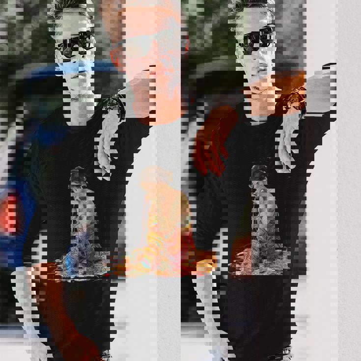 ファンタジー織りラップ糸 長袖Tシャツ 彼への贈り物