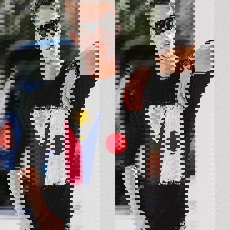 フィリピン 日本 ハーフフラッグ ウェア フィリピン ジャパニーズルーツ 長袖Tシャツ 彼への贈り物