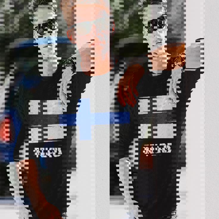 フィンランド国旗tシャツ 長袖Tシャツ 彼への贈り物