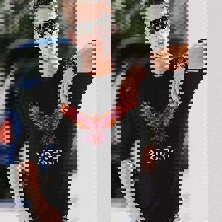 フェニックスxrp暗号通貨ボーイフレンドガールフレンド 長袖Tシャツ 彼への贈り物