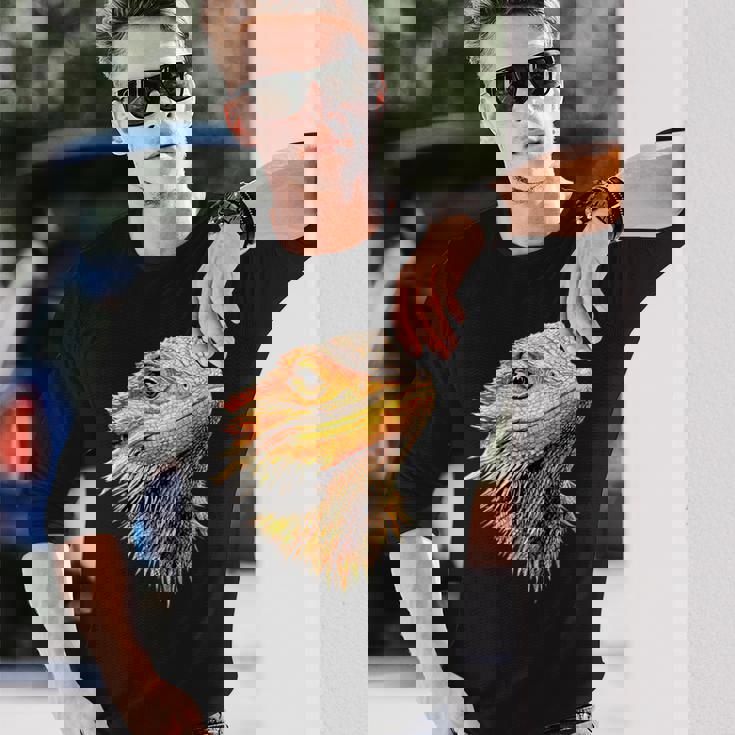 フトアゴヒゲトカゲ ポゴナ フトアゴヒゲトカゲ かわいいフトアゴヒゲトカゲ 長袖Tシャツ 彼への贈り物