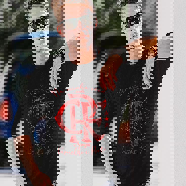 フラメンゴtシャツ赤と黒の 長袖Tシャツ 彼への贈り物