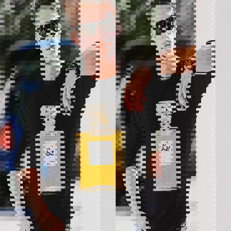 フランス香水ボトル 長袖Tシャツ 彼への贈り物