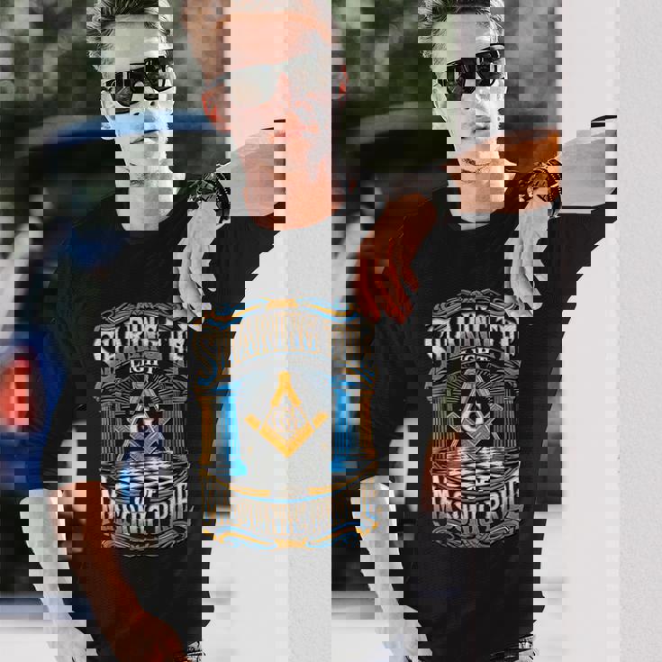 フリーメーソンのシンボル「フリーメーソンのプライドの光を共有する」S&C 長袖Tシャツ 彼への贈り物